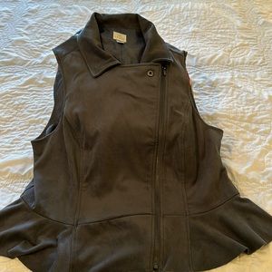 Lauren Conrad asymmetrical zip vest gray